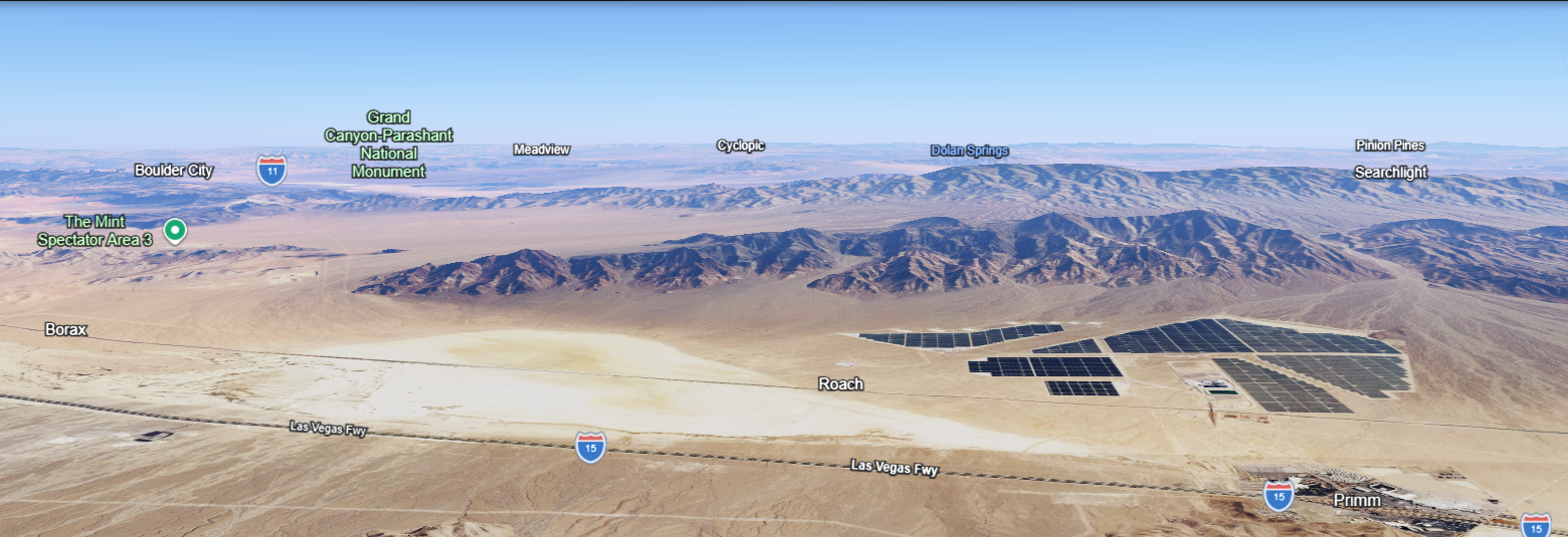 Aerial view of proposed Primm, Nevada desalination campus site